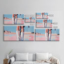 White Boots Painting, Southwest Wall Art, Country Western Aesthetic, Pink and Blue Art, Framed Canvas Print, Rustic Decor, Extra Wide Art