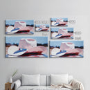 Cowboy hat, western art, farmhouse art, framed canvas print, rustic wall art, gift idea, wabi sabi art, pink abstract art, lofi art