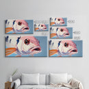 Koi Fish Painting, Light Pink Wall Art, Coastal Wall Art, Nautical Decor, Framed Canvas Print, Gift Idea, Living Room Art, Ocean Art