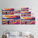 Western Fence, rustic wall art, landscape painting, panoramic art, extra wide art, farmhouse decor, scenic art, Framed Canvas Print, gift idea