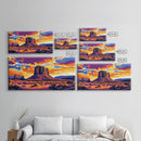 Monument Valley, desert painting, southwest wall art, mountain painting, boho art, panoramic art, Canvas Print, rustic wall art, cowboy gift