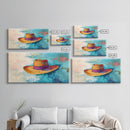Western Hat, Boho Art, Rustic Wall Art, Southwest Art, Moody Painting, Extra Wide Art, Minimalist Art, Framed Canvas Print