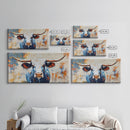 Longhorn Painting, Framed Canvas Print, Rustic Wall Art, Southwest Wall Art, Farmhouse Art, Extra Wide Art, Above Couch Art, Moody Art