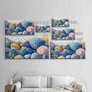 River Rocks, Whimsical Art, Mosaic Wall Art, Boho Art, Teal Wall Art, Nature Inspired Art, Abstract Landscape, Canvas Print, Gift Idea Her