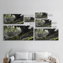 Mossy Oak Tree, oak tree art, nature wall art, rustic art, botanical prints, green wall art, extra wide art, Framed Canvas Print