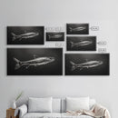 Trout, fish painting, fly fishing art, rustic decor, cabin wall art, nature painting, extra wide art, panoramic art, framed canvas print