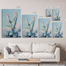 Prickly Pear Cactus, agave painting, southwest wall art, botanical prints, gift idea for her, boho art, desert decor, Canvas Print