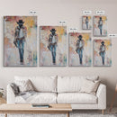 Cowboy, Vintage Horse Art, Southwest Wall Art, Rustic Wall Art, Canvas Print, Above Couch Art, Bedroom Art, Farmhouse Art