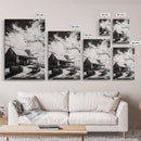 Vintage Barn, Rustic Landscape, Canvas Print, farmhouse art, rustic wall art, barn landscape oil painting, moody art, above couch art, wabi sabi art