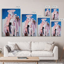 Western Saddle, black cowgirl painting, horse wall art, cowboy art, vintage horse art, extra wide art, boho art, Canvas Print