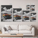 Vintage Car, Custom Car Painting, Graffiti Wall Art, Rustic Art, Old Car Scene, Moody Art, Framed Canvas Print, Landscape Art