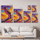 Desert Serpent, Colorful Snake Art, Southwest Wall Art, Boho Home Decor, Wildlife Painting, Framed Canvas Print, Rustic Art