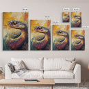 Snake Close-Up, Bold Reptile Painting, Southwest Art, Moody Animal Art, Desert Wall Art, Unique Home Decor, Canvas Print
