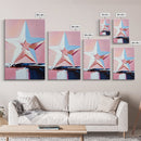 Pastel Star Painting, Light Pink Wall Art, Abstract Star Art, Whimsical Art, Matisse Wall Art, Canvas Print, Minimalist Art, Bedroom Art