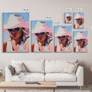 Coastal Cowgirl Painting, Black Cowgirl Art, Western Fashion Art, Moody Art, Southwest Wall Art, Canvas Print, Rustic Decor, Boho Art