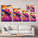 Vibrant Cowboy Painting, Chicano Art, Western Sunset Art, Pink Orange Wall Art, Afrocentric Wall Art, Canvas Print, Southwest Decor, Rustic Wall Art