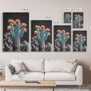 Cactus, desert flowers, vibrant nature art, framed canvas print, boho wall decor, southwest wall art, floral painting, Joshua tree art