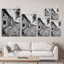 Rustic barn, farmhouse art, abandoned building, vintage Christmas, moody art, black and white wall art, wabi sabi wall art, framed canvas print
