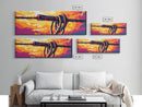 Industrial Knot, rustic wall art, southwest wall art, boho art, orange wall art, geometric painting, extra wide art, Framed Canvas Print
