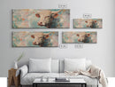 Pastel Bull, bull and bear art, vintage horse art, rustic art, above bed wall art, southwest wall art, Framed Canvas Print