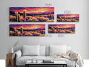Desert Bloom, Joshua tree art, southwest wall art, mountain painting, nature painting, boho art, pink orange wall art, canvas print