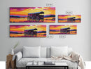 Western Wheels, cowboy painting, rustic wall art, gift idea, farmhouse decor, panoramic art, extra wide art, framed canvas print