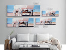 White Wagon, western painting, rustic art, farmhouse wall art, above couch art, cowboy decor, panoramic painting, canvas print, extra wide art