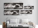 Western Hat Art, Black and White Art, Framed Canvas Print, Rustic Wall Art, Wabi Sabi Art, Extra Wide Art, Minimalist Art