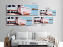 Nautical Wall Art, Framed Canvas Print, Coastal Decor, Boat Painting, Seascape Art, Extra Wide Art, Rustic Wall Art, Living Room Art, Gift Idea