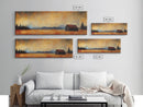 Rustic Wall Art, Framed Canvas Print, Barn Landscape Oil Painting, Moody Art, Extra Wide Art, Fall Decor, Living Room Art, Above Couch Art