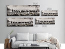 Black And White Wall Art, Framed Canvas Print, Vintage Horse Art, Rustic Wall Art, Extra Wide Art, Moody Art, Western Art, Above Bed Art
