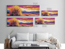 Southwest Desert Art, Joshua Tree Art, Pink Orange Wall Art, Sunset Painting, Abstract Art, Framed Canvas Print, Extra Wide Art