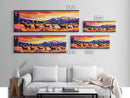 Vibrant Elk Painting, Sunset Mountain Art, Southwest Wall Art, Bold Color Art, Pink Orange Wall Art, Framed Canvas Print, Boho Art