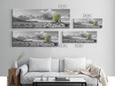 Mountain scene, mountain painting, landscape painting, wabi sabi art, nature art, minimalist art, framed canvas print, extra wide art