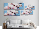Albino Snake, reptile art, animal wall art, wildlife painting, moody wall art, extra wide art, rustic decor, framed canvas print
