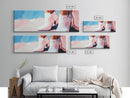 Cowgirl Boots, western art, black cowgirl painting, pink wall art, rustic decor, minimalist art, light pink wall art, canvas print