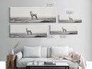 Lone Gazelle, moody art, southwest wall art, extra wide art, wabi sabi art, minimalist art, framed canvas print, panoramic painting