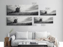 Rustic Windmill, panoramic art, farmhouse art, extra wide wall art, windmill wall art, landscape painting, framed canvas print