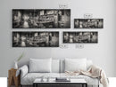 Western Saloon, rustic wall art, extra wide art, panoramic art, farmhouse art, bar decor, moody art, framed canvas print, above sofa art