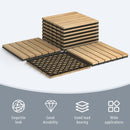 10 Pieces 12 x 12 Inch Acacia Wood Interlocking Tile Flooring by LJGDeals
