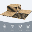 10 Pieces 12 x 12 Inch Acacia Wood Interlocking Check Deck Tiles by LJGDeals