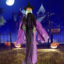 7.2 ft Halloween Standing Witch with Lighted Eyes and Automatic Arm Movement by LJGDeals