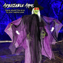 7.2 ft Halloween Standing Witch with Lighted Eyes and Automatic Arm Movement by LJGDeals