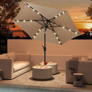7.5 Feet Solar Powered Patio Umbrella with LED Lights and Crank Handle by LJGDeals