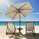 7.5 Feet Solar Powered Patio Umbrella with LED Lights and Crank Handle by LJGDeals