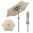7.5 Feet Solar Powered Patio Umbrella with LED Lights and Crank Handle by LJGDeals