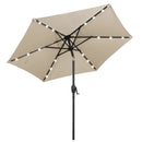 7.5 Feet Solar Powered Patio Umbrella with LED Lights and Crank Handle by LJGDeals
