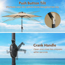 7.5 Feet Solar Powered Patio Umbrella with LED Lights and Crank Handle by LJGDeals