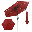 7.5 Feet Solar Powered Patio Umbrella with LED Lights and Crank Handle by LJGDeals