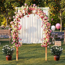 7.7 Feet Garden Arch Wooden Arbor for Climbing Plants by LJGDeals
